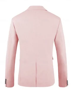 Men's Linen Blazer Sport Coat Notch Collar Fashion Casual Solid Colored Blazer Yellow Pink Sky Blue Standard Fit Single Breasted One-button