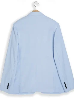 Men's Linen Blazer Sport Coat Notch Collar Fashion Casual Solid Colored Blazer Lake blue Sky Blue Dark Grey Standard Fit Single Breasted One-button