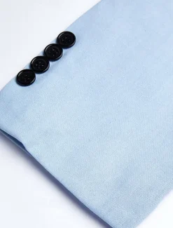 Men's Linen Blazer Sport Coat Notch Collar Fashion Casual Solid Colored Blazer Lake blue Sky Blue Dark Grey Standard Fit Single Breasted One-button