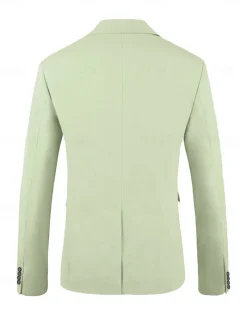 Men's Linen Blazer Sport Coat Notch Collar Lightweight Casual Solid Colored Linen Blazer Sage Light Grey Beige Tailored Fit Single Breasted One-button