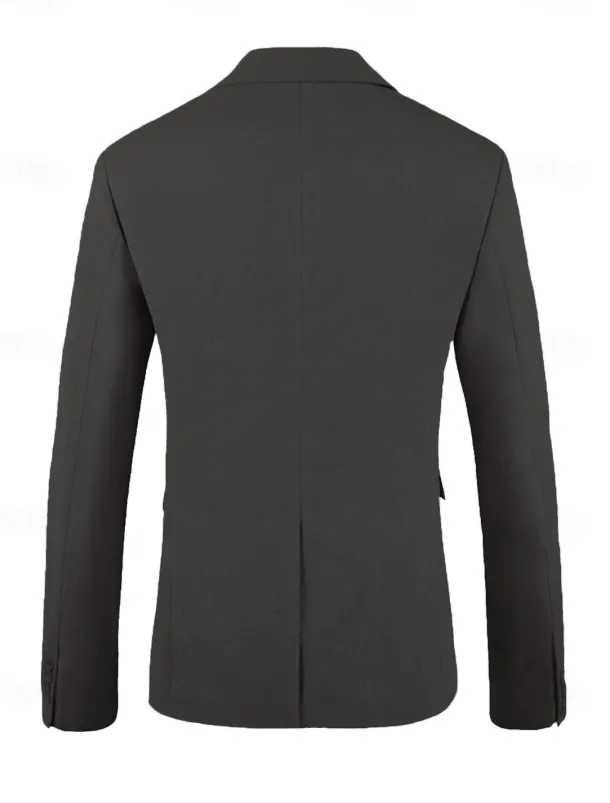 Men's Linen Blazer Sport Coat Notch Collar Fashion Casual Solid Colored Linen Blazer Black Standard Fit Single Breasted One-button