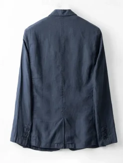 Men's Linen Blazer Suits Wedding Anniversary Vacation Elegant Neutral Spring & Fall Cotton Linen Solid Color Buttons Comfy Single Breasted One-button Blazer White Navy Blue Beige Gray