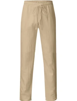 Men's Linen Pants Beach Pants Black White Blue M L XL