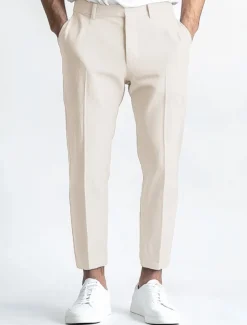 Men's Linen Pants Dress Pants Summer Trousers Straight Leg Plain Breathable Casual Daily Standard Fit Black White Blue