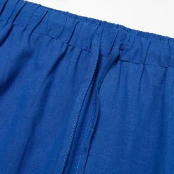 Men's Linen Pants Summer Pants Cropped Pants Beach Pants Drawstring Elastic Waist Plain Comfort Breathable Calf-Length Casual Daily Holiday Fashion Classic Style Black White