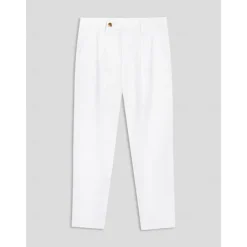 Men's Linen Pants Trousers Summer Pants Front Pocket Straight Leg Plain Comfort Breathable Casual Daily Holiday Fashion Basic Black White