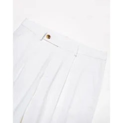 Men's Linen Pants Trousers Summer Pants Front Pocket Straight Leg Plain Comfort Breathable Casual Daily Holiday Fashion Basic Black White