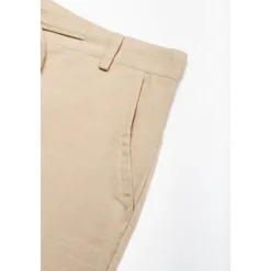 Men's Linen Pants Trousers Summer Pants Beach Pants Front Pocket Straight Leg Plain Comfort Breathable Casual Daily Holiday Fashion Basic Black White