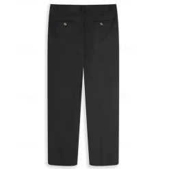 Men's Linen Pants Trousers Summer Pants Pleated Pants Front Pocket Straight Leg Plain Comfort Breathable Casual Daily Holiday Fashion Basic Black White