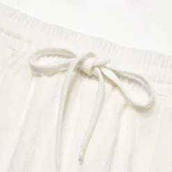 Men's Linen Pants Trousers Summer Pants Beach Pants Elastic Waist Drawstring Straight Leg Plain Comfort Breathable Full Length Casual Daily Holiday Fashion Classic Style Black White