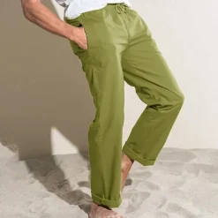 Men's Linen Pants Trousers Summer Pants Pocket Plain Comfort Breathable Outdoor Daily Going out Fashion Casual Black White