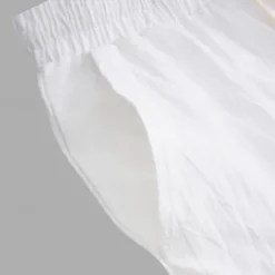 Men's Linen Pants Trousers Summer Pants Drawstring Elastic Waist Multi Pocket Plain Comfort Breathable Full Length Casual Daily Holiday Fashion Classic Style Black White Micro-elastic