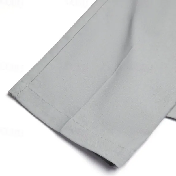 Men's Linen Pants Trousers Summer Pants Front Pocket Pleats Straight Leg Plain Comfort Breathable Casual Daily Holiday Fashion Basic Black White