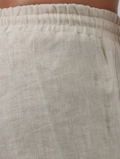 Men's Linen Pants Trousers Summer Pants Beach Pants Drawstring Elastic Waist Straight Leg Plain Comfort Outdoor Casual Daily Streetwear Stylish Navy Blue Green