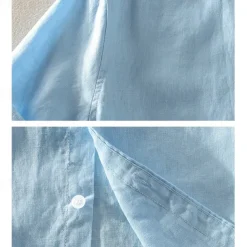 Men's Linen Shirt Casual Shirt Cotton Linen Shirt Button Up Shirt Pattern Vacation Street Black White Pink Dark Navy Short Sleeve Lapel Summer Clothing Apparel Button-Down