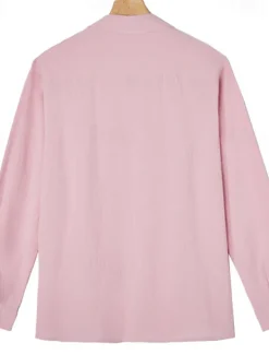 Men's Linen Shirt Casual Shirt Beach Shirt Button Up Shirt Untucked Shirts Plain Vacation Curise Black White Pink Navy Blue Long Sleeve Lapel Spring & Summer Clothing Apparel Basic