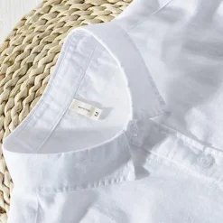 Men's Linen Shirt Summer Shirt Beach Shirt White Red Blue Long Sleeve Plain Turndown Spring & Summer Casual Daily Clothing Apparel Front Pocket