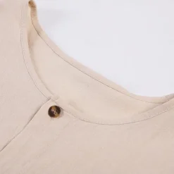 Men's Linen Shirt Tank Top Vest Top Undershirt Sleeveless Round Neck Mandarin Collar Summer Spring & Summer Plain Fashion Designer Basic Buttons Button Front Vacation Street Casual Black Pink Wine