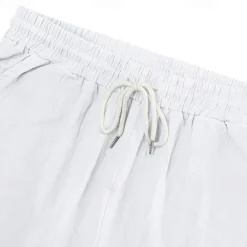 Men's Linen Shorts Summer Shorts Beach Shorts Pocket Drawstring Elastic Waist Plain Comfort Breathable Short Vacation Holiday Beach Hawaiian Boho Black White