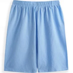 Men's Linen Shorts Summer Shorts Drawstring Elastic Waist Front Pocket Plain Comfort Soft Knee Length Casual Daily Fashion Classic Style Black White