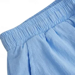 Men's Linen Shorts Summer Shorts Drawstring Elastic Waist Front Pocket Plain Comfort Soft Knee Length Casual Daily Fashion Classic Style Black White