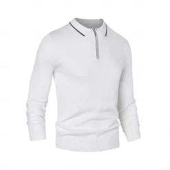 Men's Linen Silk Cotton Quarter Zip Pullover Sweater Knit Half Zip Knitwear Elegant Home Dailywear Clothing Apparel Fall Winter Black White S M L
