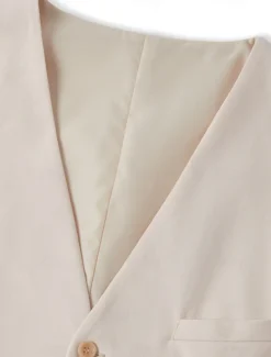 Men's Linen Waistcoat Suits Wedding Shorts Vest Summer Solid Formal Light Blue Sky Blue Dark Navy Colored Causal 2 Piece Tailored Fit