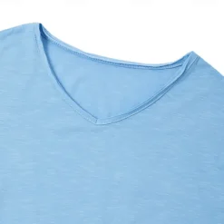 Men's Linen-like T Shirt Moisture Wicking Shirts Plain V Neck Street Causal Short Sleeve V Neck Vintage Clothing Apparel Retro Basic Casual Comfortable