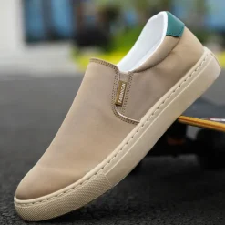 Men's Loafers & Slip-Ons Dress Loafers Walking Casual Daily Canvas Breathable Loafer Black White Green Spring Fall