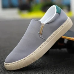 Men's Loafers & Slip-Ons Dress Loafers Walking Casual Daily Canvas Breathable Loafer Black White Green Spring Fall