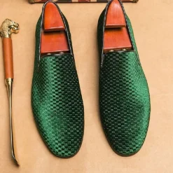 Men's Loafers & Slip-Ons Plus Size Driving Loafers Walking Business British Wedding Party & Evening St. Patrick's Day Fabric Black White Blue Spring Fall