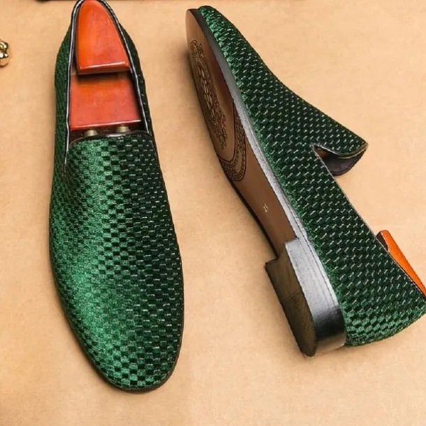 Men's Loafers & Slip-Ons Plus Size Driving Loafers Walking Business British Wedding Party & Evening St. Patrick's Day Fabric Black White Blue Spring Fall