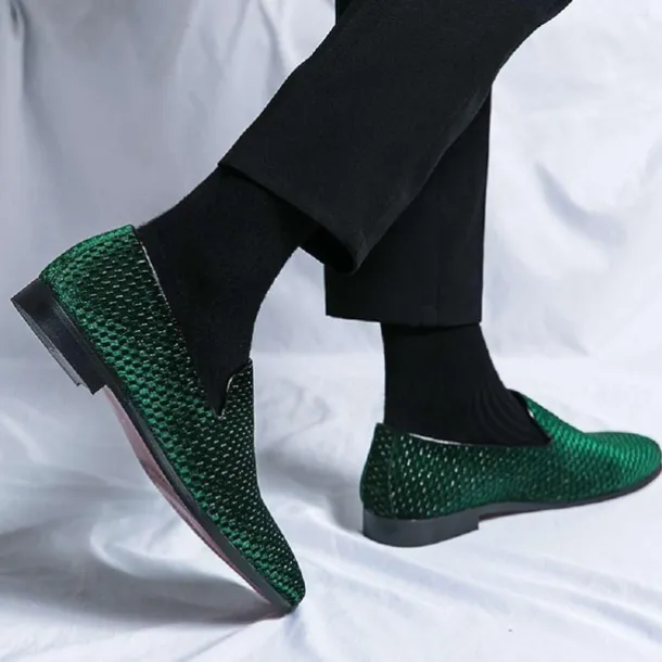 Men's Loafers & Slip-Ons Plus Size Driving Loafers Walking Business British Wedding Party & Evening St. Patrick's Day Fabric Black White Blue Spring Fall