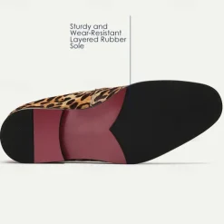 Men's Loafers & Slip-Ons Print Shoes Dress Loafers Leather Italian Full-Grain Cowhide Comfortable Slip Resistant Loafer Yellow-Brown