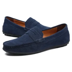 Men's Loafers & Slip-Ons Suede Shoes Plus Size Penny Loafers Driving Loafers Casual Outdoor Daily Suede Loafer Black Burgundy Navy Blue Summer Spring