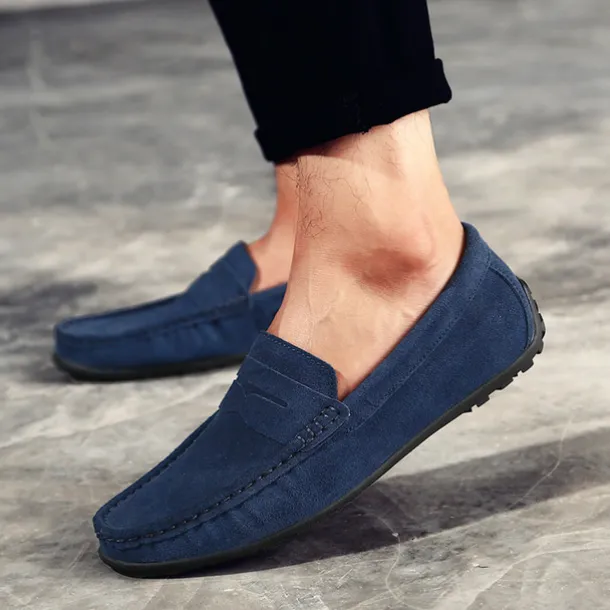 Men's Loafers & Slip-Ons Suede Shoes Plus Size Penny Loafers Driving Loafers Casual Outdoor Daily Suede Loafer Black Burgundy Navy Blue Summer Spring
