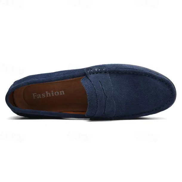 Men's Loafers & Slip-Ons Suede Shoes Plus Size Penny Loafers Driving Loafers Casual Outdoor Daily Suede Loafer Black Burgundy Navy Blue Summer Spring