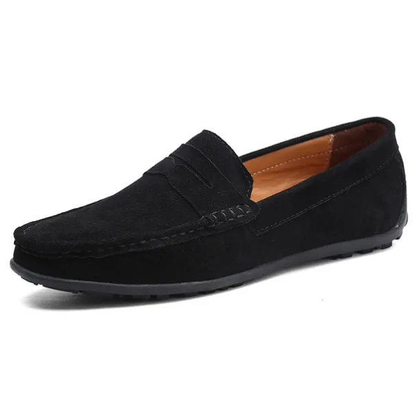 Men's Loafers & Slip-Ons Suede Shoes Plus Size Penny Loafers Driving Loafers Casual Outdoor Daily Suede Loafer Black Burgundy Navy Blue Summer Spring