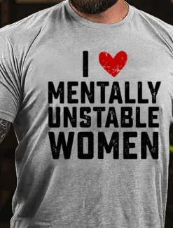 Men's LOVE Letter Printed Funny T Shirt Tee Top 100% Cotton Short Sleeve Graphic Shirt Heather Gray Army Green Dark Blue Comfortable Tee Vacation Street Fashion Designer Clothing