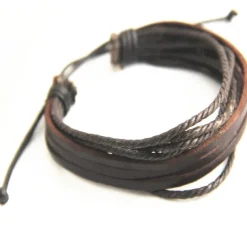 Men's Men Women 1PC Cuff Links Vintage Bracelet Loom Bracelet Gift Beach Retro Adjustable Simple European Black Brown