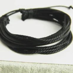 Men's Men Women 1PC Cuff Links Vintage Bracelet Loom Bracelet Gift Beach Retro Adjustable Simple European Black Brown