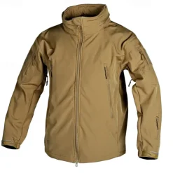 Men's Military Tactical Jacket Combat Jacket Hiking Jacket Winter Outdoor Patchwork Thermal Warm Waterproof Windproof Jacket Climbing Camping / Hiking / Caving Traveling CP Color Black Army Green