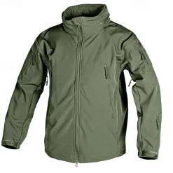 Men's Military Tactical Jacket Combat Jacket Hiking Jacket Winter Outdoor Patchwork Thermal Warm Waterproof Windproof Jacket Climbing Camping / Hiking / Caving Traveling CP Color Black Army Green