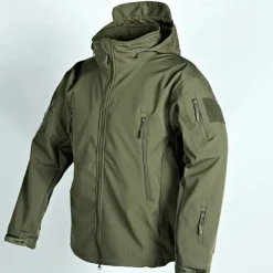 Men's Military Tactical Jacket Combat Jacket Hiking Jacket Winter Outdoor Patchwork Thermal Warm Waterproof Windproof Jacket Climbing Camping / Hiking / Caving Traveling CP Color Black Army Green