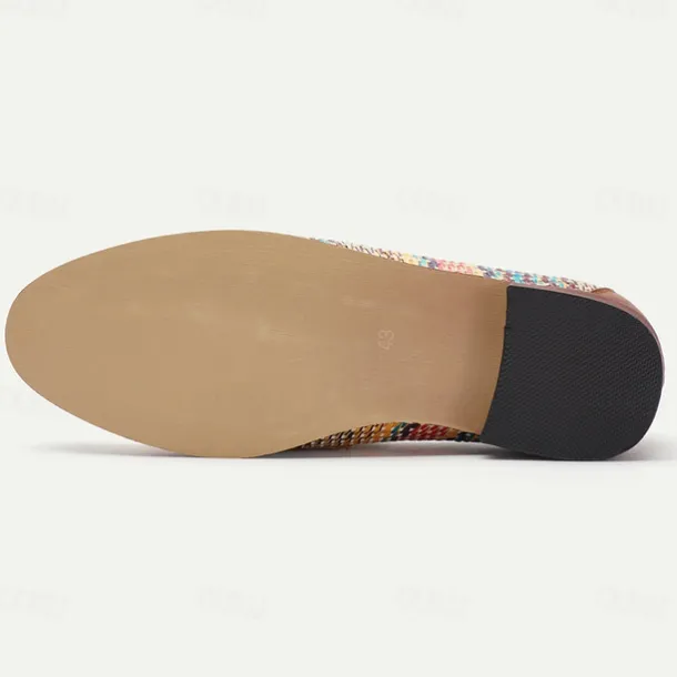 Men's Multicolor Woven Leather Loafers: Ideal for Business Casual and Social Gatherings