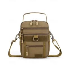 Men's Multifunctional Digital Camouflage Shoulder Bag with Multiple Pockets - Tactical Style for Outdoor Enthusiasts Hiking, Traveling and Daily Use White Black Green