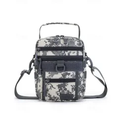 Men's Multifunctional Digital Camouflage Shoulder Bag with Multiple Pockets - Tactical Style for Outdoor Enthusiasts Hiking, Traveling and Daily Use White Black Green