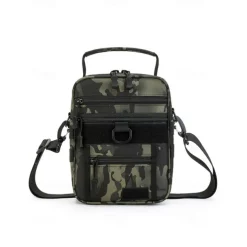 Men's Multifunctional Digital Camouflage Shoulder Bag with Multiple Pockets - Tactical Style for Outdoor Enthusiasts Hiking, Traveling and Daily Use White Black Green