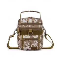 Men's Multifunctional Digital Camouflage Shoulder Bag with Multiple Pockets - Tactical Style for Outdoor Enthusiasts Hiking, Traveling and Daily Use White Black Green