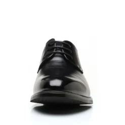 Men's Navy Blue Faux Leather Oxford Shoes – Stylish Lace-Up Design for Business and Formal Wear